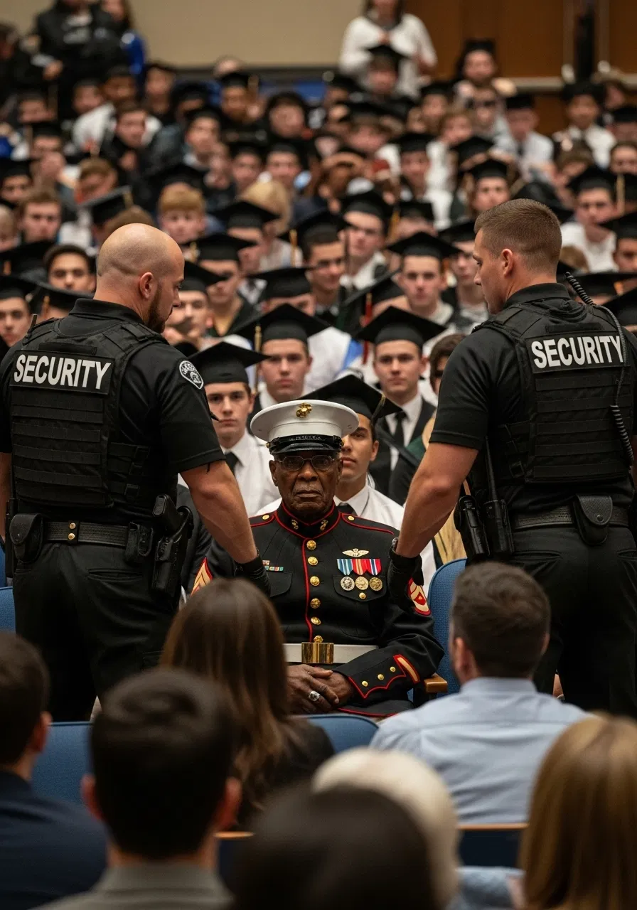 Two guards confronted a black marine at his son’s graduation — what followed with six seals stunned everyone