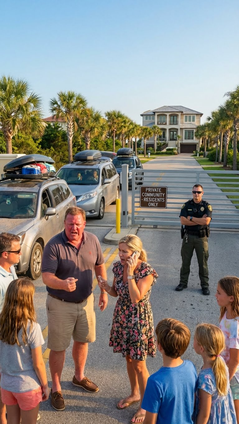 “We planned the family reunion at your beach house—47 people for four days,” my sister texted. “Stock the fridge by Friday.” I hadn’t been asked. I replied, “No.” She sent laughing emojis. “We’re coming anyway. What are you going to do, call the HOA?” I didn’t respond. On Friday morning, I changed the gate code and hired security. When they arrived…