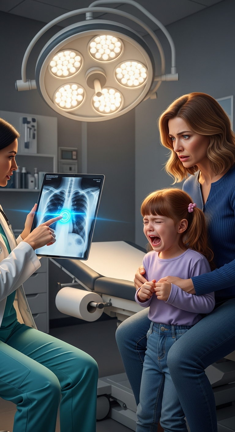 While my sister was in the hospital giving birth, I looked after my 7-year-old niece. That evening, during dinner, she took a single bite of spaghetti—then suddenly gagged and spit it out. “Sweetheart, are you okay?” I asked, alarmed. Her eyes filled with tears as she whispered, “I’m sorry…” My stomach dropped. I grabbed my keys and rushed her straight to the ER. When the doctor came back with the test results, his expression shifted instantly. His voice was low but firm. “The reason she can’t keep food down is…”