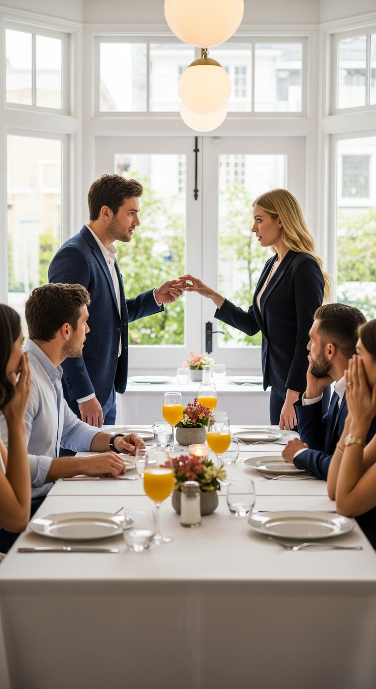 He said at brunch: “I’m calling off the wedding — I don’t love you anymore,” in front of his friends. I said: “Thank you for your honesty.” Then I stood up, took the ring back, and announced I’d be hosting a “dodged a bullet” party instead. His friends stopped laughing when I added…