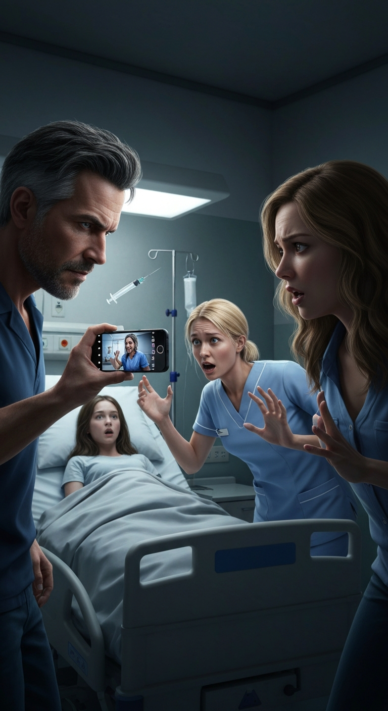 I Went To Visit My Hospitalized Daughter With My Son. In The Hospital Room My Son Suddenly Whispered, “Dad, Hide Behind The Curtain!” When I Asked, “Why?” He Said, Trembling, “Just Do It, Quick” Right After I Hid, A Nurse Came In, And The Words She Said Made Me Freeze