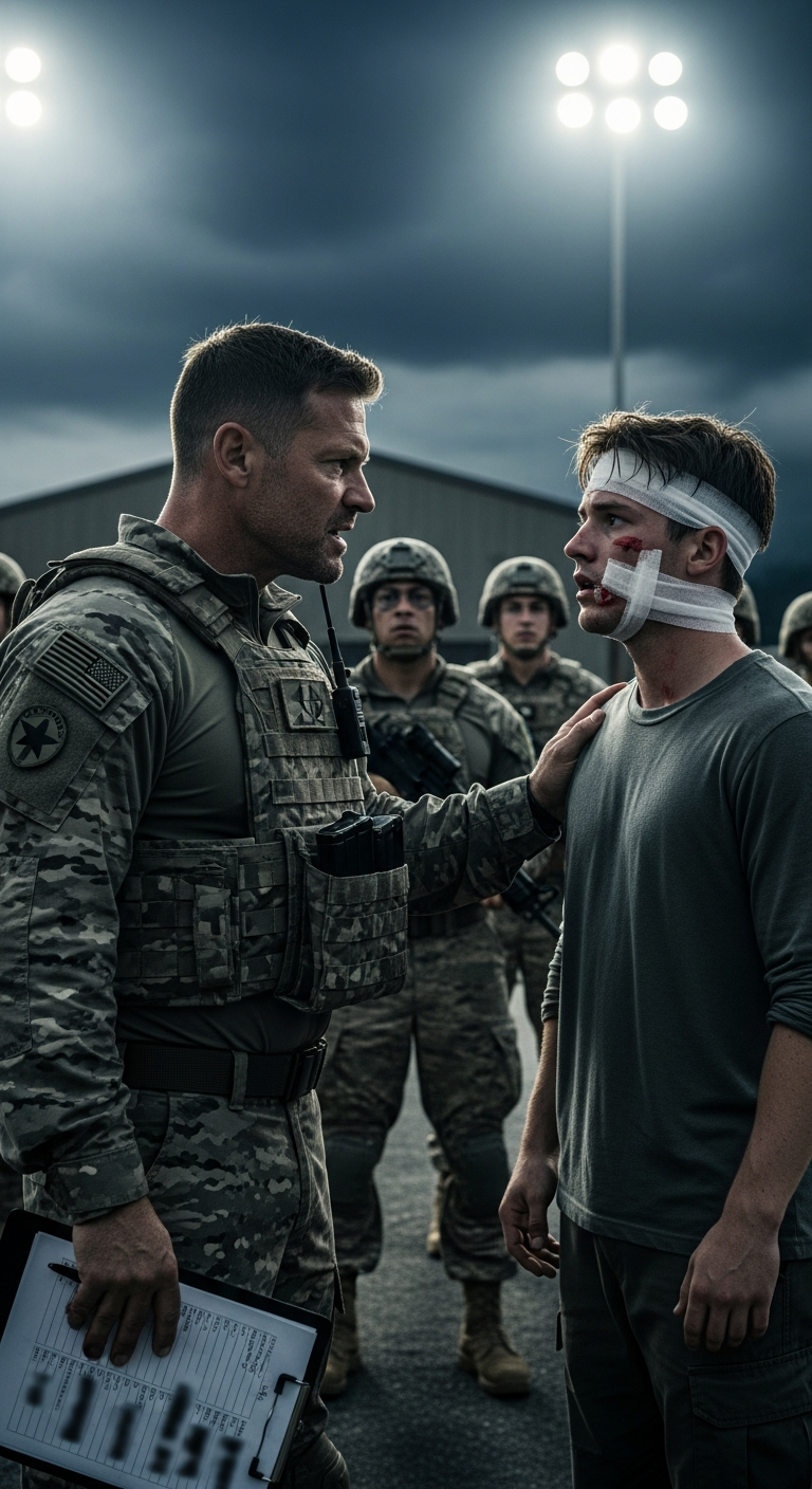 My son showed up at my base. face destroyed, jaw broken. “Dad, my stepmom’s family did this.” 17 people beat him on christmas eve. my ex-wife filmed it. I train special forces to kill. I asked my current class: “Who wants extra credit?” 32 hands went up. I gave them addresses. “Remember no mercy…” within 10 days, all 17 went missing. my ex-wife checked into psychiatric care. her sheriff father called, “I know you did this…” I just said, “Prove it… cry baby…”
