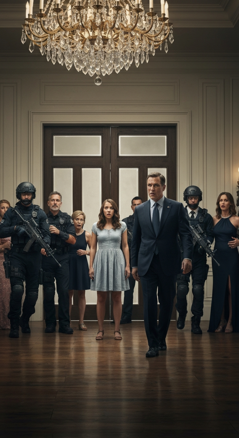 At my sister’s engagement party, dad told her billionaire in-laws: “Alisha drives a truck delivering meal kits.” The room laughed at my cheap dress. Suddenly, the doors burst open. Armed federal agents swarmed in. The U.S. secretary of state walked straight to me, ignoring my shocked family: “Agent Cooper,…”