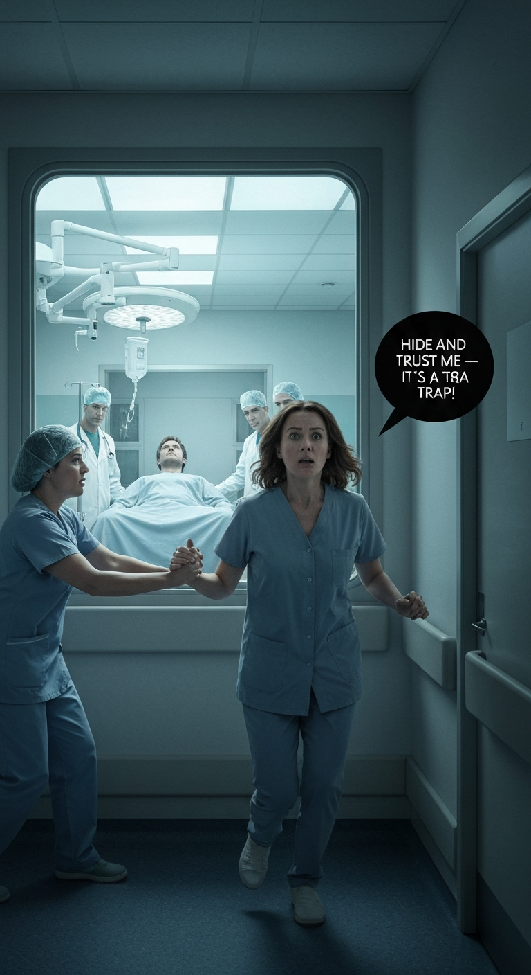 I ran to see my husband in the operating room. Suddenly, a nurse grabbed me: “Quick, ma’am, hide and trust me! It’s a trap!” And 10 minutes later, I froze when I saw him. He wasn’t dying…