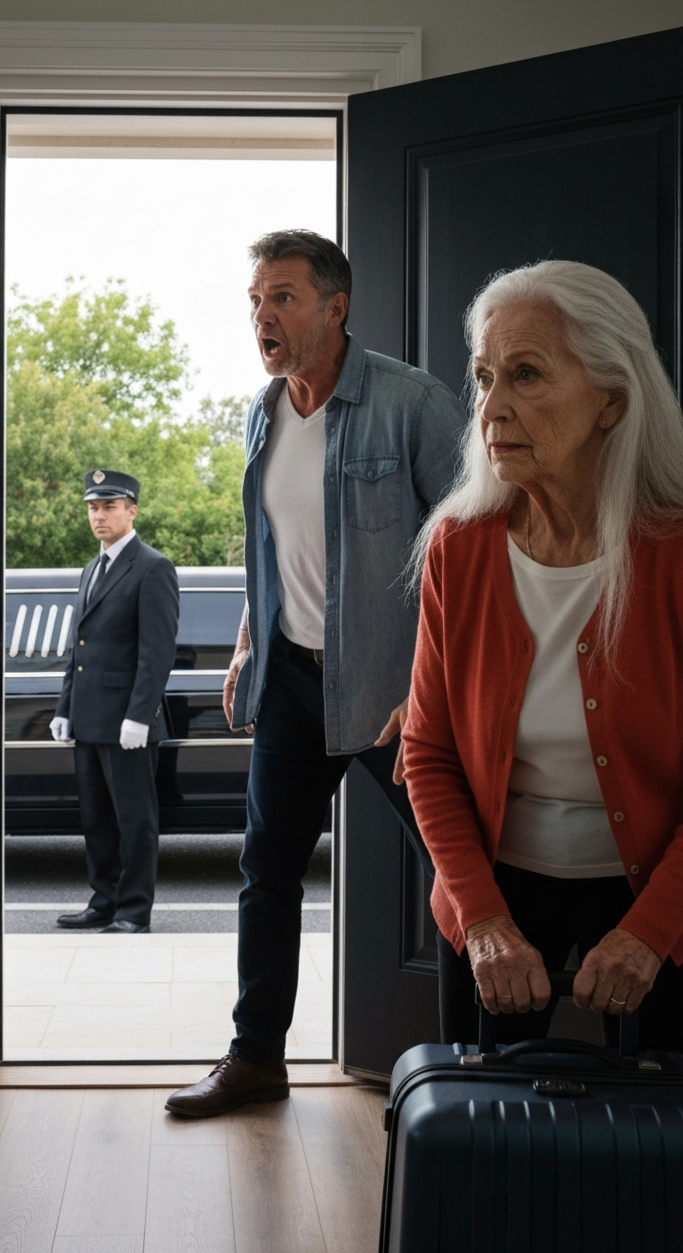“If you won’t go to a nursing home, pack a bag and leave my house—now!” my son yelled, staring into my eyes. I stayed calm, smiled, folded my clothes, and closed the suitcase. An hour later, a limousine pulled up. When he opened the door and saw who came for me… His smile vanished.