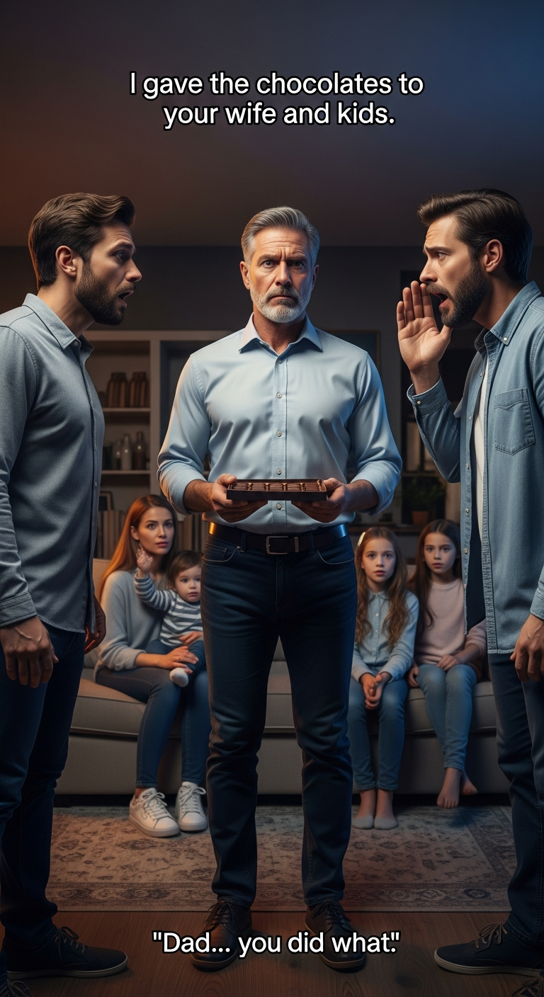 My son sent me a box of handmade birthday chocolates. The next day he asked, ‘so… how were the chocolates?’ I smiled and said, ‘I gave them to your wife and the kids they love sweets.’ He went silent… then whispered, terrified, ‘dad… you did what?’