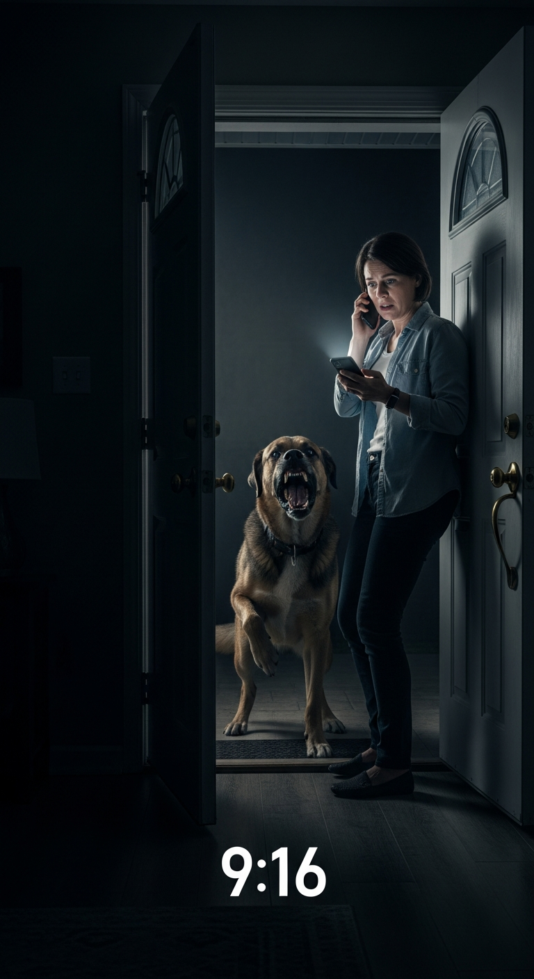 My dog blocked the door, growling like I’d never seen. Annoyed, I stayed home. An hour later, my boss called, crying: ‘Everyone who came in is dead.’ I asked, ‘How?’ He whispered, ‘They all looked like…’