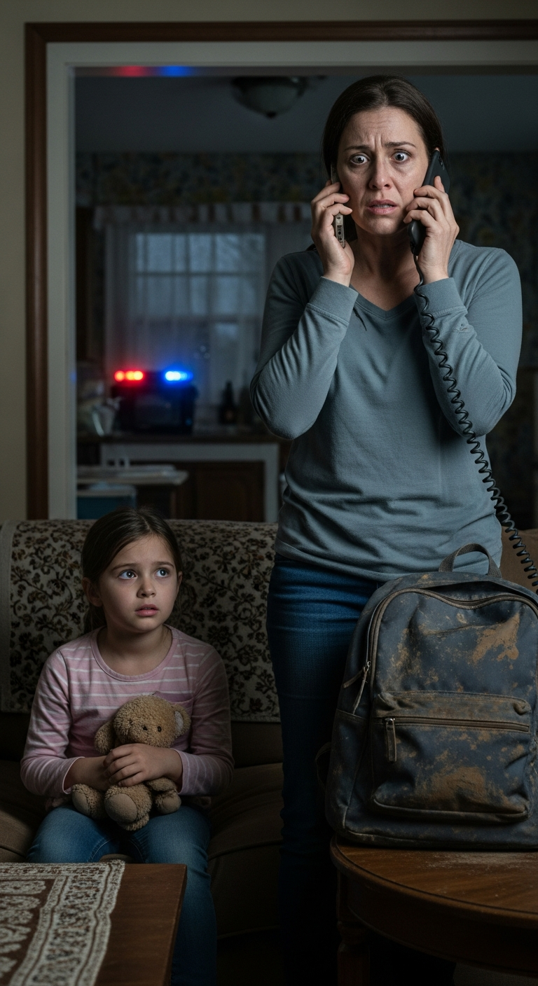 The police called saying they found my daughter’s backpack in a lake. My daughter is sitting right next to me.