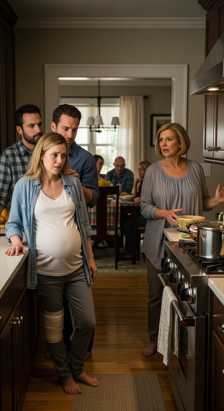 My husband and my mother-in-law forced me to cook for guests after c-section, then my mother walked in and what happened next left everyone speechless…
