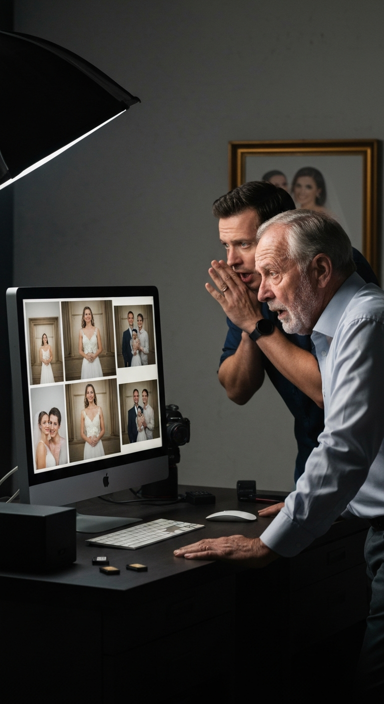 One month after my daughter’s wedding, the photographer called me and said, “Sir, I noticed something terrible! Come immediately and don’t say anything to your daughter!” What he showed me… changed everything…