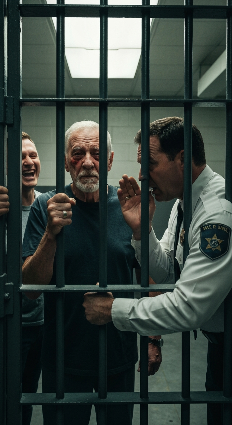 They dragged me to a holding cell so they could steal my property. My son and his wife laughed “Rot in prison. Everything is ours.” But when the warden locked the door, he noticed the ring on my hand. He leaned in and whispered “Tonight you know…”