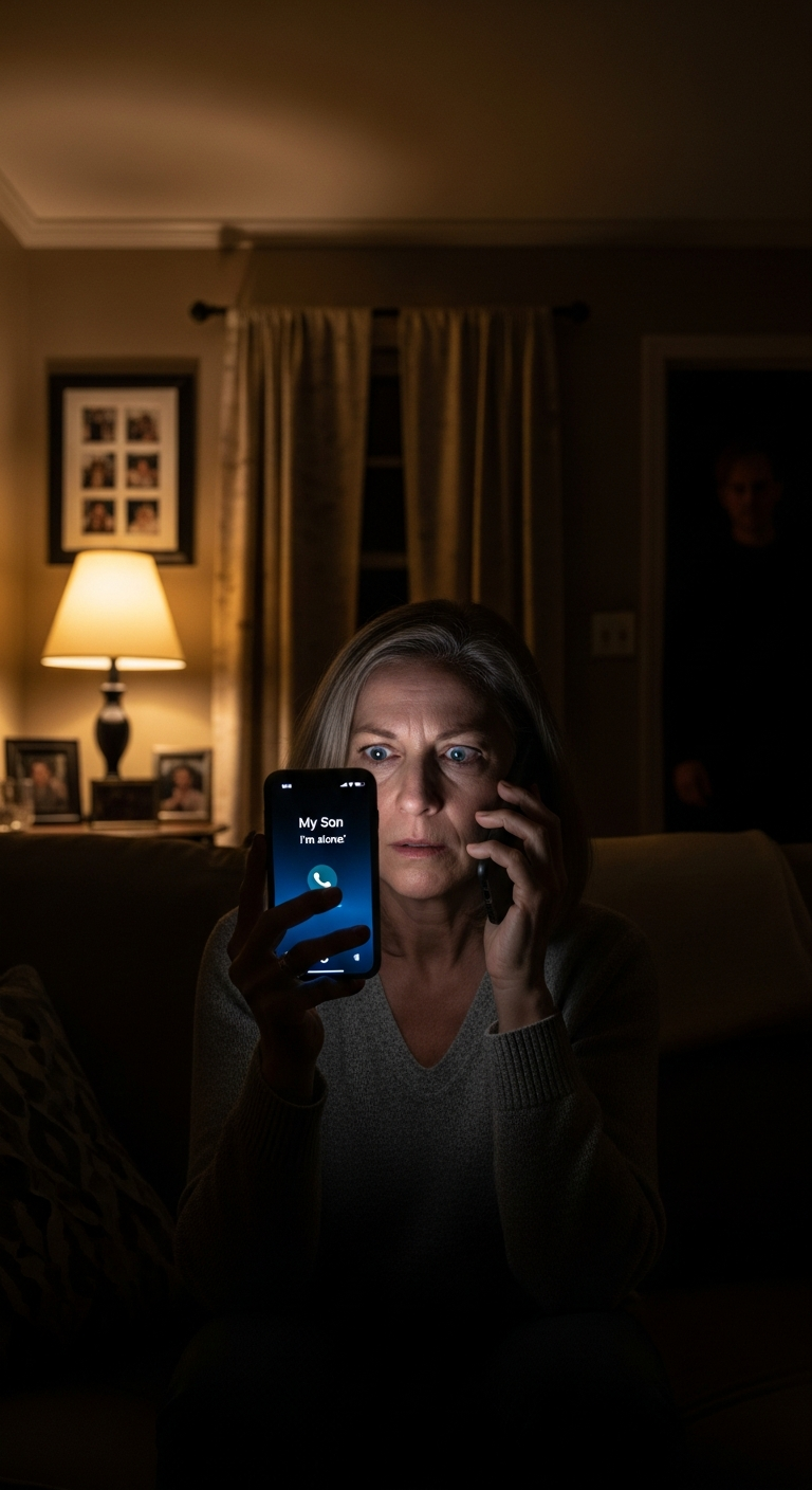 Every night, my son calls at the exact same time and asks just one question: “Are you alone?” If I say yes, he hangs up immediately. If I say no, he demands to know who’s with me. Last night, I decided to lie — I told him I was alone. I had no idea that answer would protect me from what happened next…