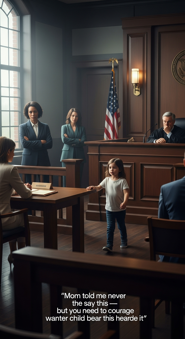 At the family court case, my ex’s sister said, “She just wants money – not the kids.” Her mom nodded, “She’s using them.” I stayed quiet – until my 8-year-old walked to the stand and said, “Mom told me never to say this – but you need to hear it.” Even the judge started crying…
