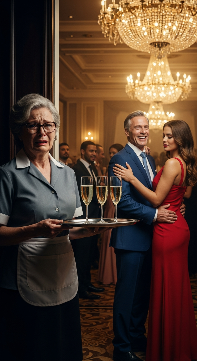 I disguised myself as a waitress at my husband’s retirement party. He told me spouses weren’t invited, but I overheard a colleague say, “He talks about his wife constantly!” When I looked at my husband, I saw a young woman with her hand on his shoulder. What I discovered next changed everything.