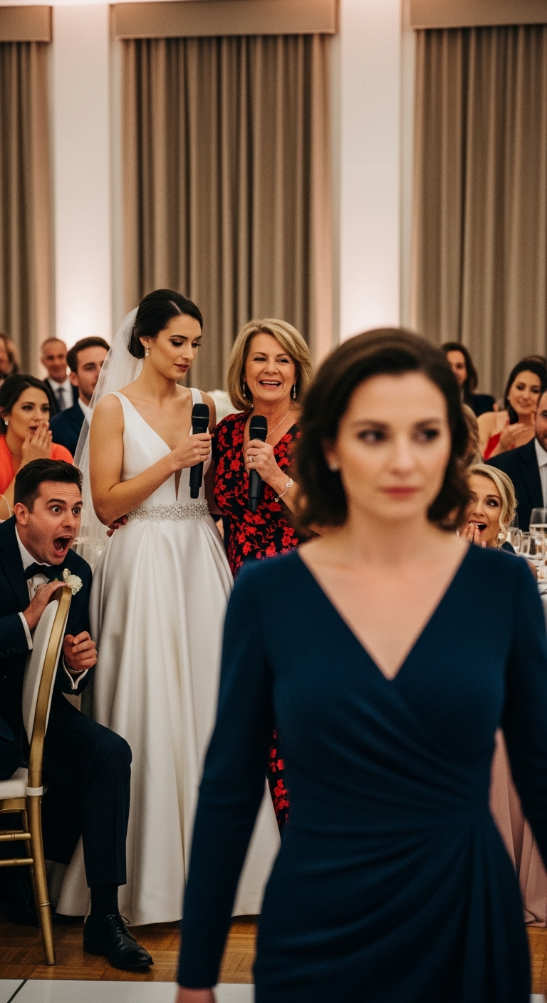 My Mother Took The Mic At My Sister’s Wedding And Smiled. “My Only Real Daughter Is The Bride! Her Sister? A Divorced, Childless, High School Dropout! The Guests Laughed. My Sister Smirked And Grabbed The Mic. “Come On, Don’t Be Too Mean! She Might Start Crying!” I stood Up, Walked To The Stage, And Took The Mic. “Now, Let’s Get To The Real Celebration.”