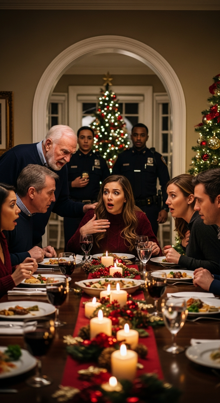 At Christmas dinner, my grandfather slammed the table. “Why is a stranger controlling the multi-million-dollar company I left you?” I froze, then said, “What are you talking about? I don’t even have a dollar to my name.” The room went silent. My parents and brother turned pale. Then the police arrived.