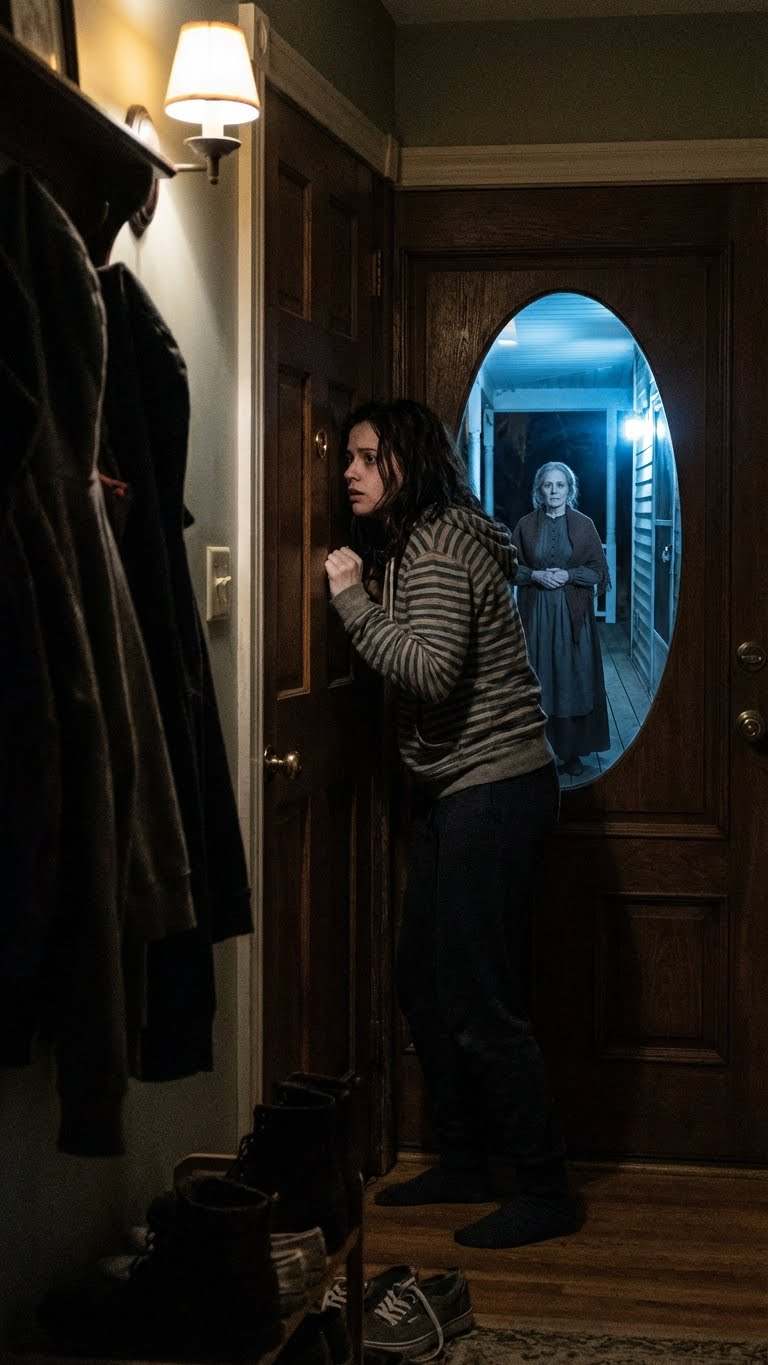 My mom called me at 2 a.m.: “Sweetie, open the door, it’s cold out here.” I froze. Mom passed away three years ago. I checked the peephole and saw her standing there. Then she said something only I knew…