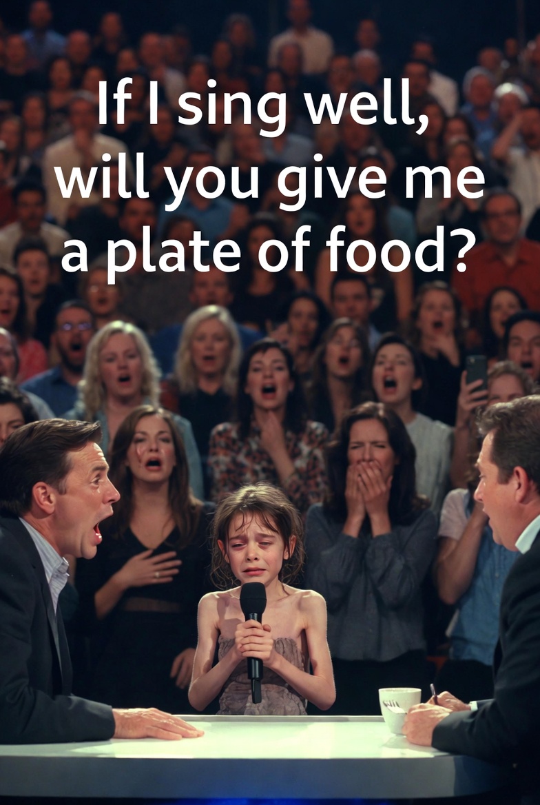 If I sing well will you give me a plate of food?” — said the little girl at a public talent show