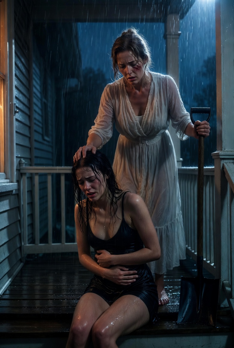 At 3AM. Midnight. Rain poured as my daughter crawled to my porch, clutching her stomach. “Mom, he kill/ed our baby…” she choked out. I touched the scar on my face—her abusive boyfriend didn’t know I wasn’t just a gardener. I was a retired Tier 1 Navy SEAL. I kissed her forehead and grabbed the shovel. “Tonight, I bury the trash.”