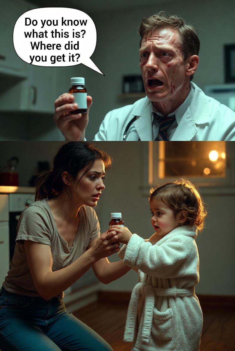 I was preparing dinner when my little daughter tugging on my robe. “Mom, can I stop taking the pills Aunt gave me?” My blood ran cold. Trying not to frighten her, I calmly told her to bring me the bottle. When I took it for analysis, the doctor turned pale: “Do you know what this is? Where did you get it?”