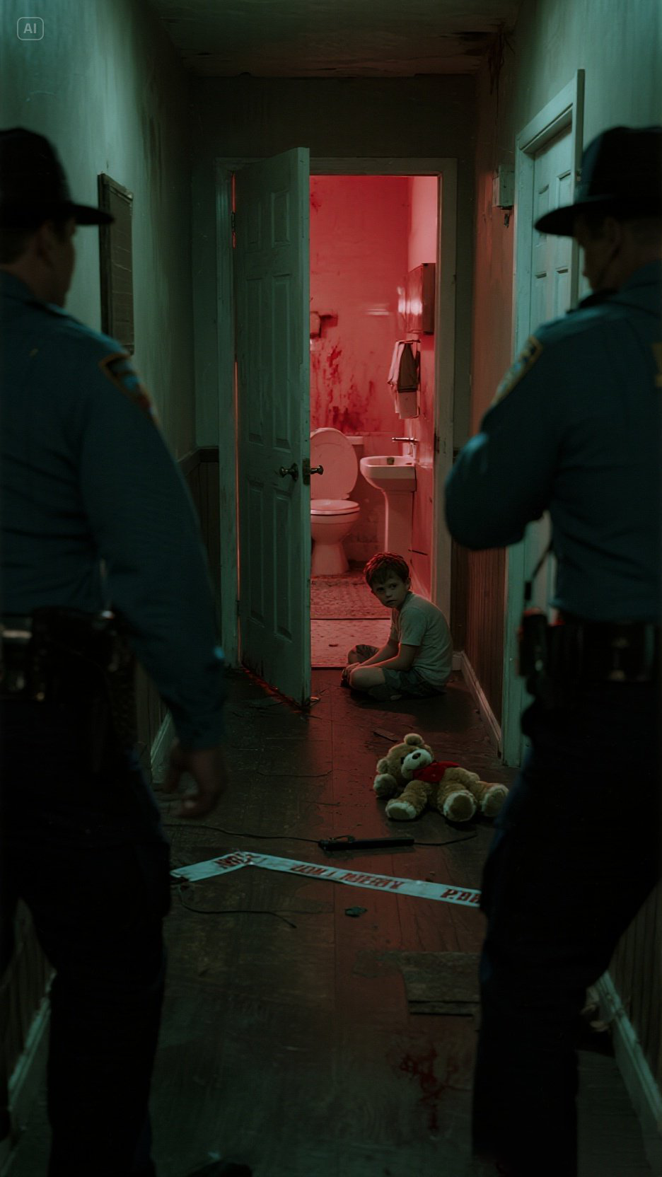 “Uncle… Dad is playing ‘doctor’ with Mom. He’s using a red scalpel… Mom’s still sleeping.”When the police burst through the door, they found the child sitting at the bathroom entrance, clutching a teddy bear, patiently waiting for his mother to “wake up.”