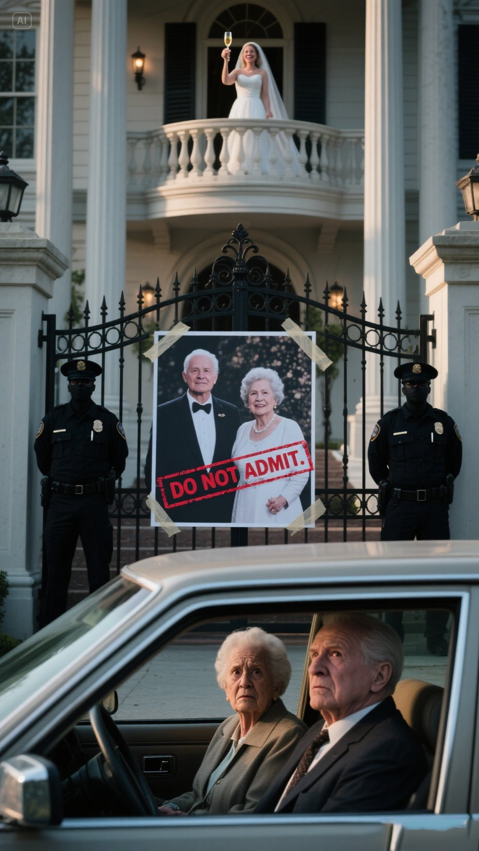 On our daughter’s wedding day, my husband and I saw a photo of us at the entrance with a sign saying, “Do not let these two in!” We turned around and left without a word. Three hours later, she realized her wedding ended the moment—