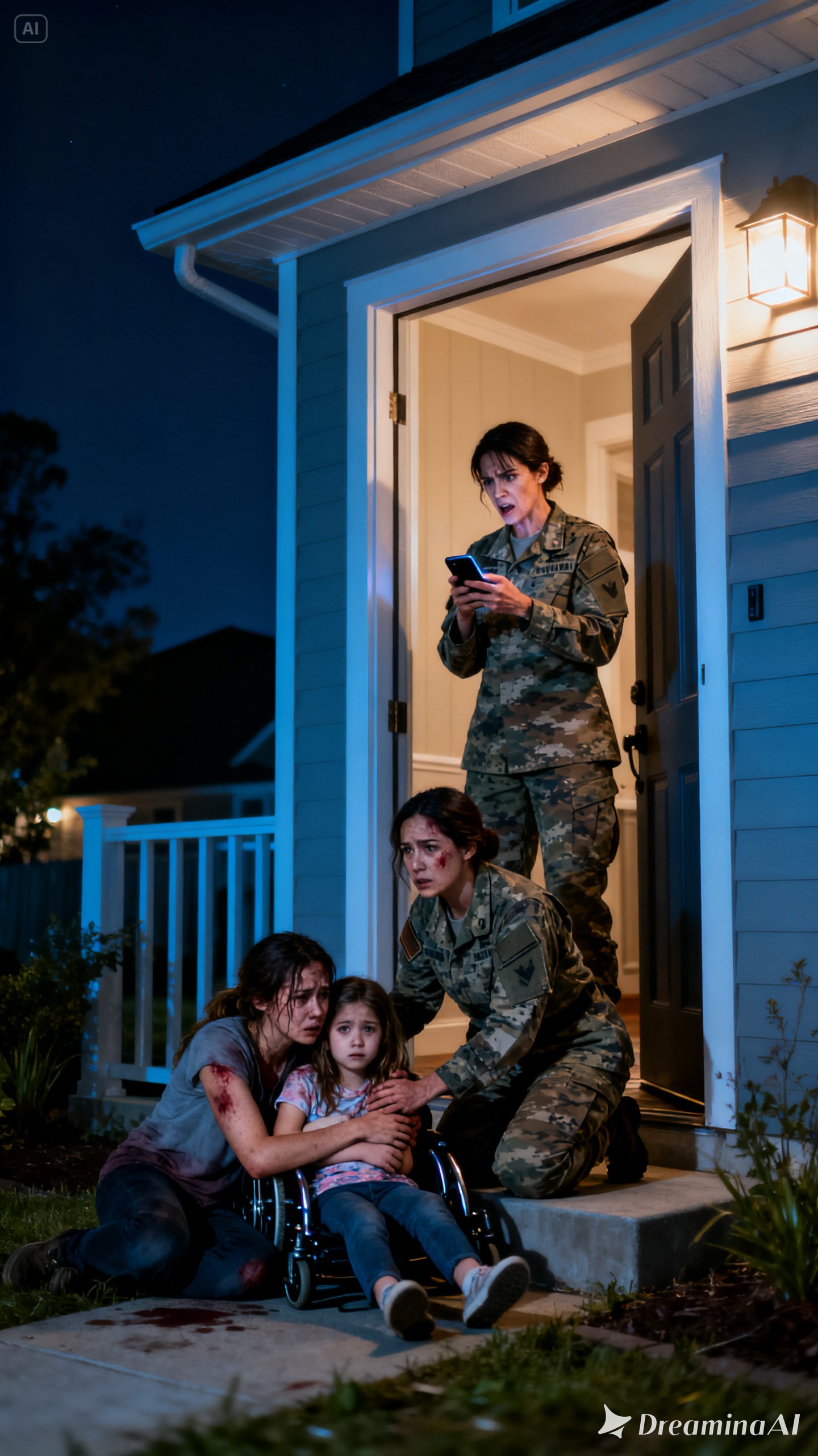 At 2 a.m. my sister collapsed outside my home — bruised, shaking, holding her disabled daughter. Then came a text from mom: “don’t save that cripple.” I brought them in anyway. What happened next… made me call 911 immediately.