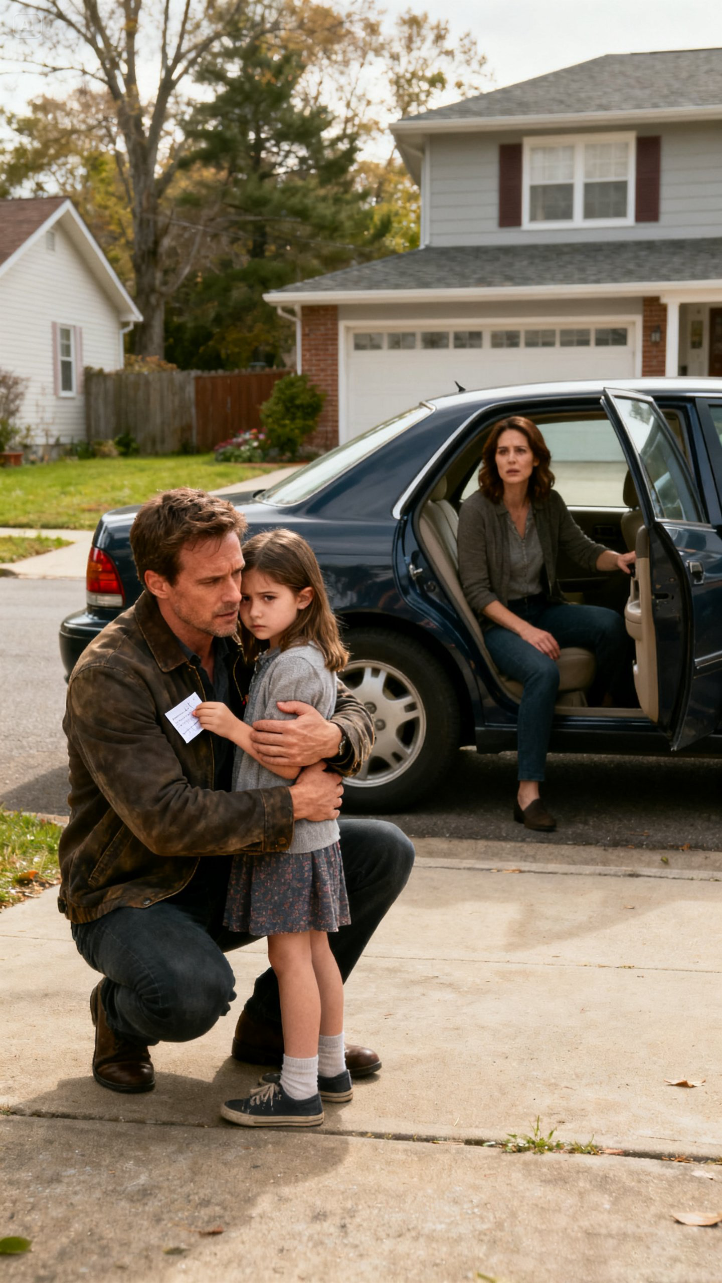 After I walked my 7-year-old daughter to her mom’s car for weekend visitation, she slipped a note into my pocket. ‘Don’t read until I’m gone.’ I waited five minutes and opened it. ‘Dad, check under your bed tonight. Grandma hid something there yesterday.’ I rushed inside the house and lifted the mattress. What I found made me call 911 immediately.