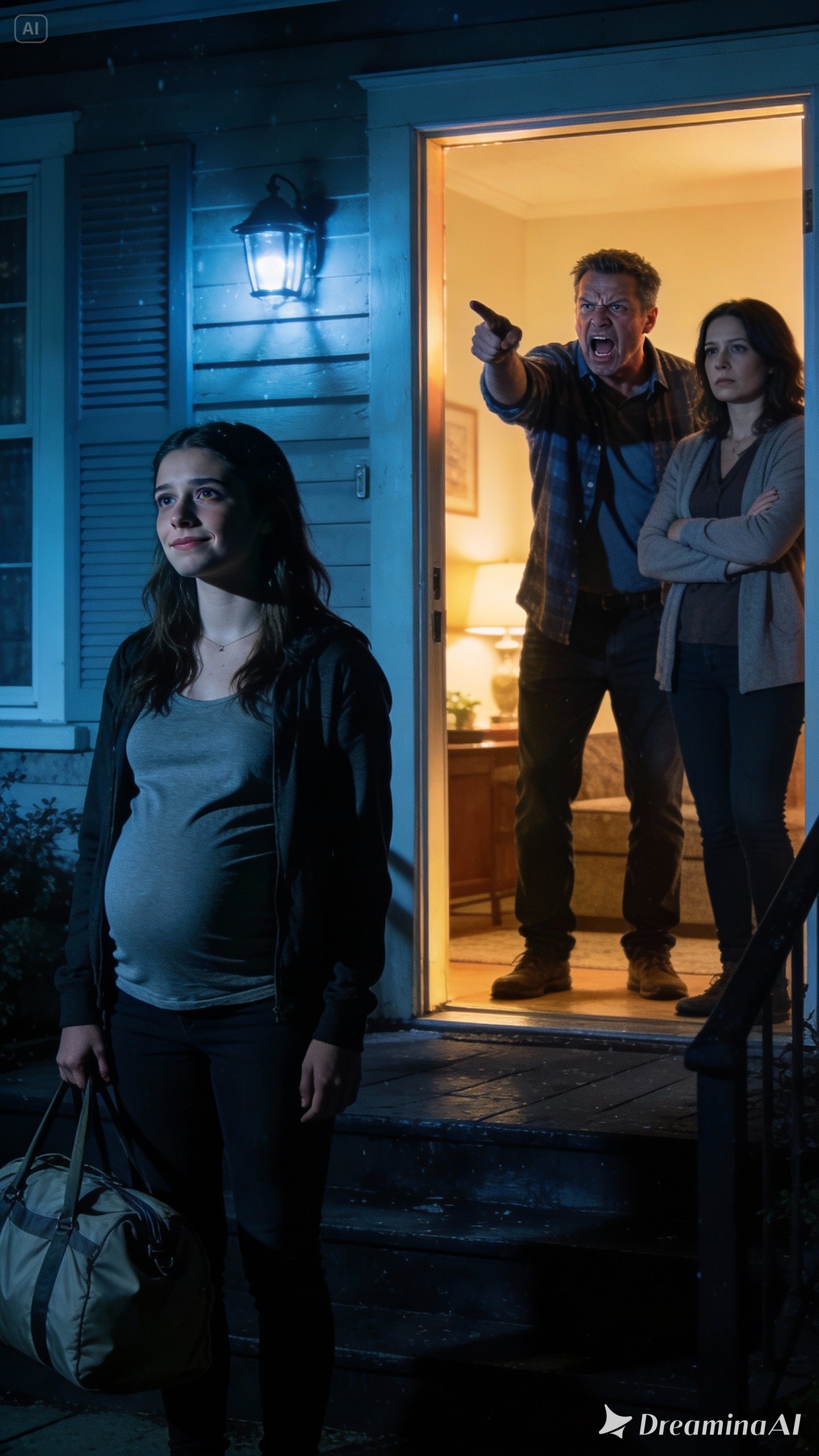 “What have you done?” my father shouted, just because I got pregnant, then kicked me out without knowing the truth. I smiled and left. Fifteen years later, when they came to visit me and their grandson, they all went pale and froze in shock at what they saw.