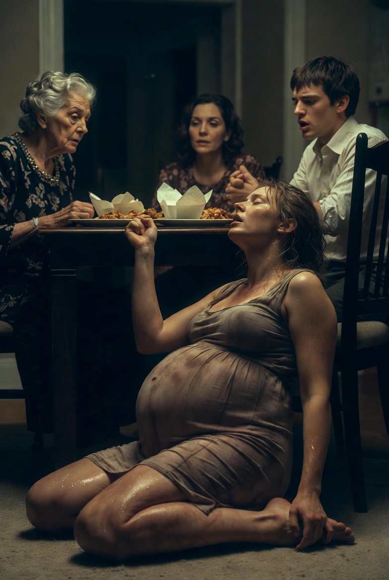 I’m 8 months pregnant, sick, and exhausted. My husband insisted I host his family for dinner, calling me “selfish” when I begged to rest. His mother and sister arrived and spent the evening insulting my appearance and the food I’d ordered. I looked to my husband for help, but he just sat there, afraid to upset them. I tried to stand up, and that’s when the world went dark…