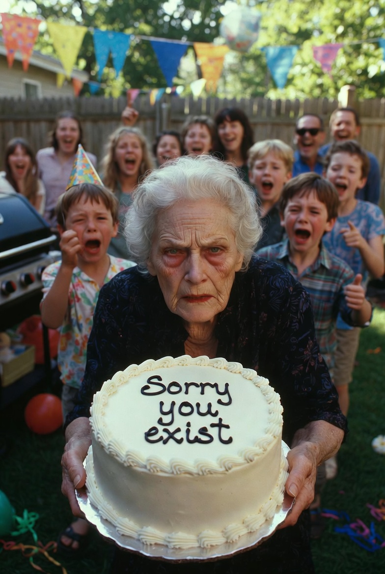 At my son’s 8th birthday, my mother-in-law arrived with a cake that said “Sorry you exist.” She set it in front of all his friends and said, “Honesty is important.” My son ran to his room and didn’t come out for two days. I didn’t confront her. Three days later, what I did made my mother-in-law turn pale.