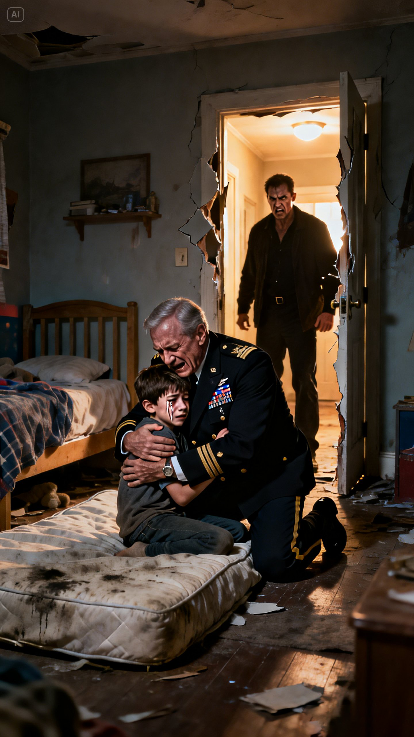 The call from my 10-year-old grandson was just three words: “Help me, Grandpa.” Then the line went dead. When I pounded on their door, his stepfather smirked and said, “He’s sleeping. Don’t disturb him.” I didn’t ask permission; I kicked the door open. Seeing the state of the room—and the look in my grandson’s eyes—I realized this wasn’t a family di;spu;te. It was a ho;st;age situation in his own home. They thought they could intimidate an old man. They forgot that before I was a grandfather, I was a soldier, and I was about to declare war.