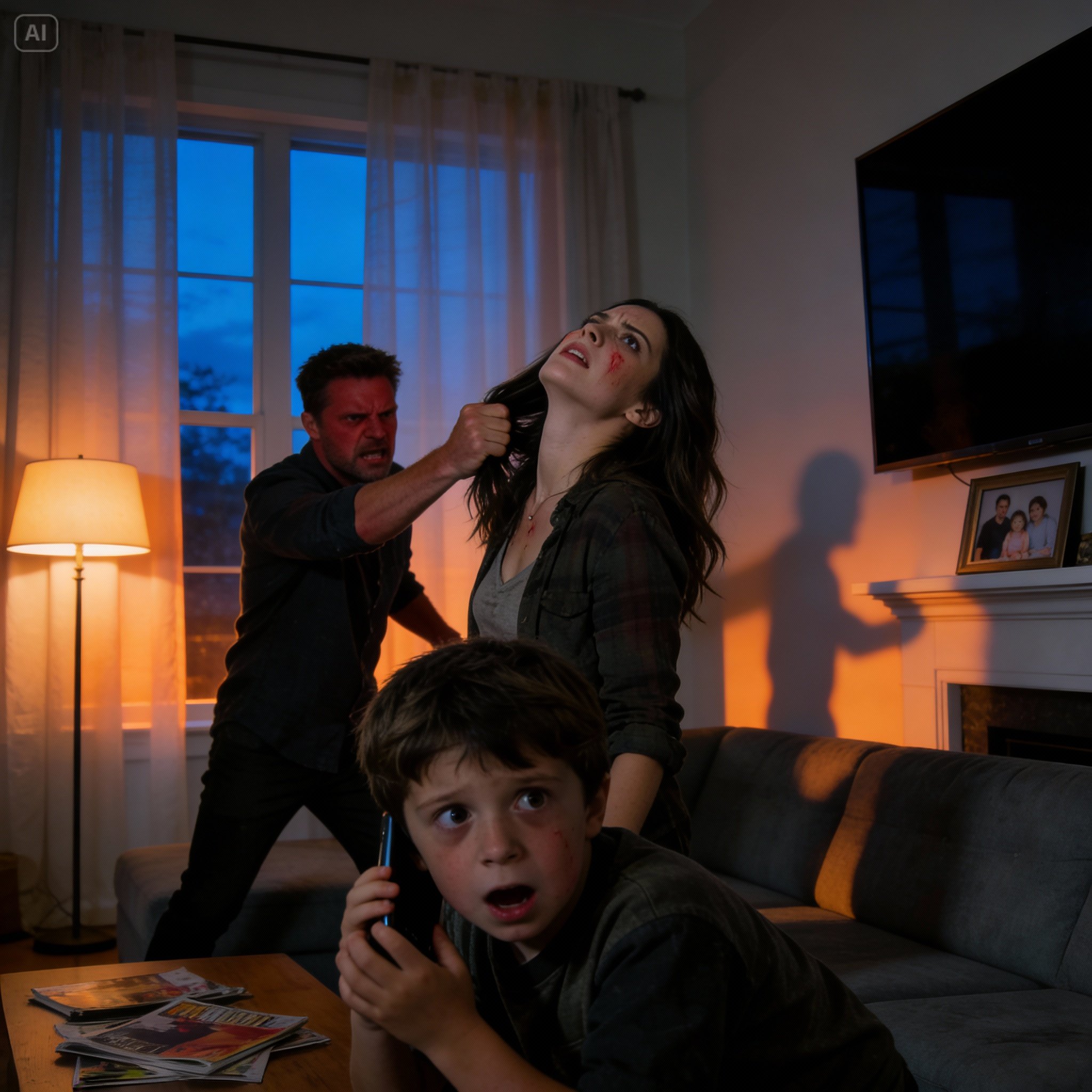 When my husband yanked my hair and twisted my arm, I caught my son’s eyes and gave the smallest, almost imperceptible nod. My five-year-old’s hands shook as he grabbed the phone and dialed the secret number.  “Grandpa… Dad is hurting Mommy!” he cried, voice trembling.  On the other end, there was a sharp intake of breath, a rustle, and then a low, steady voice, trembling just slightly: “Stay where you are. I’m coming.”  And in that moment, everything truly began.