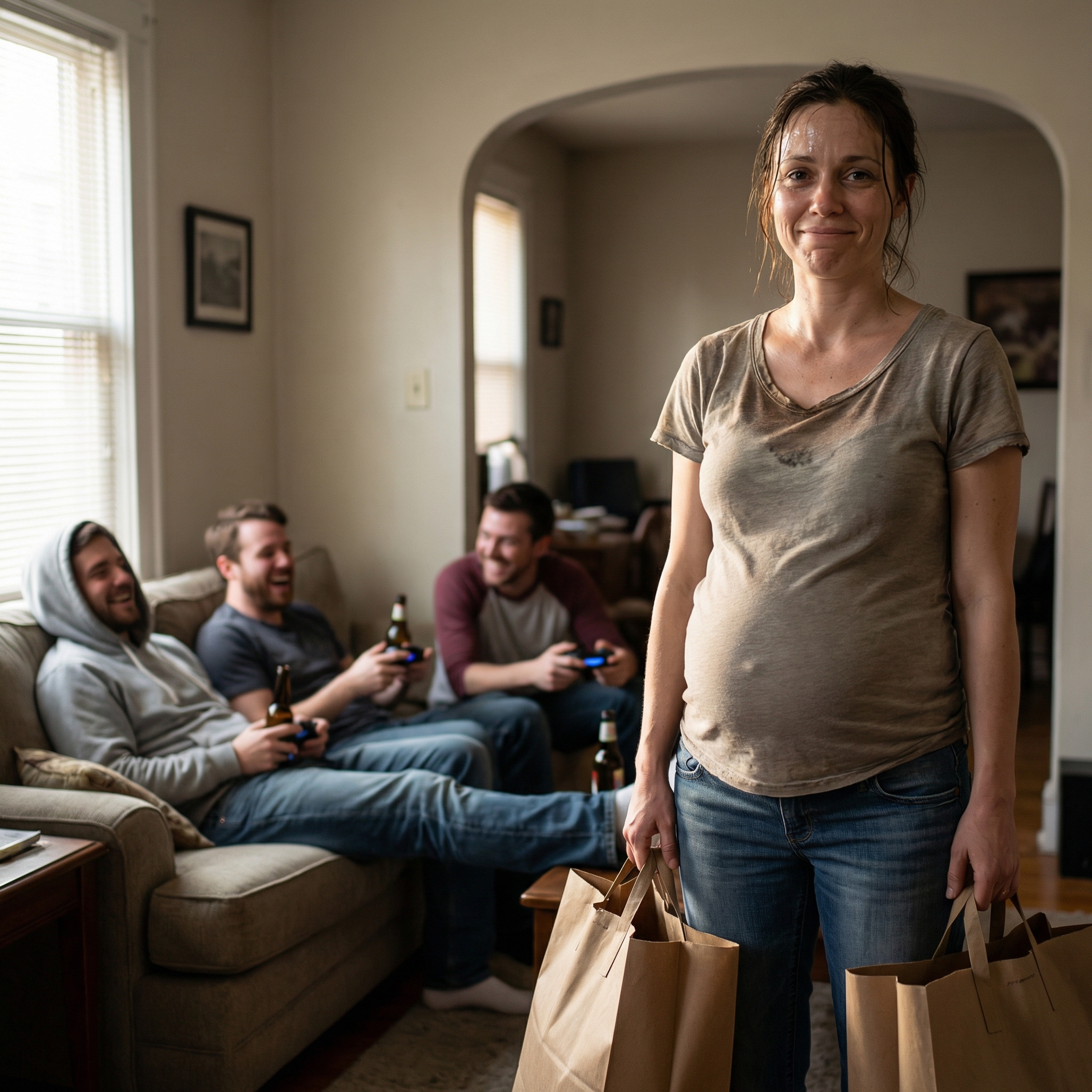 I was seven months pregnant, carrying groceries up three flights of stairs while my husband sat on the couch playing video games. When I finally set the bags down, sweating and out of breath, he looked at me and said, “You’re getting disgusting to look at. You better lose that weight fast, or I’ll find someone who actually takes care of herself.” His friends laughed. I just smiled. Seventy-two hours later, he was calling me nonstop, begging me…