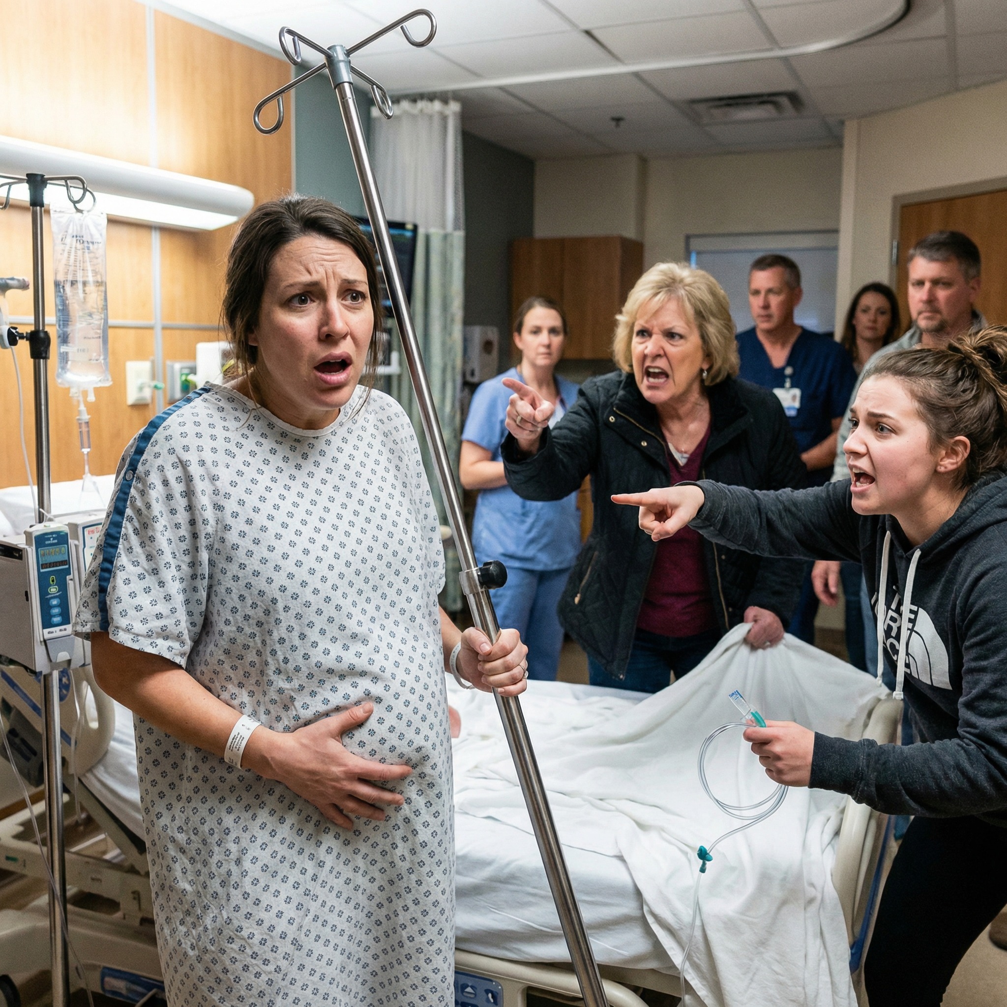 In the hospital room, I watched in horror as my sister yanked out her oxygen tube and started screaming, “Help! She did it! She wants my house so she’s trying to kill me!” My parents stormed in, and my mother grabbed the metal IV stand and hurled it at my 8-month pregnant belly. “How dare you try to murder your sister?” she yelled. I blacked out from the pain. When I woke up, the doctor leaned over me and said, “There’s something you need to know about your baby…”