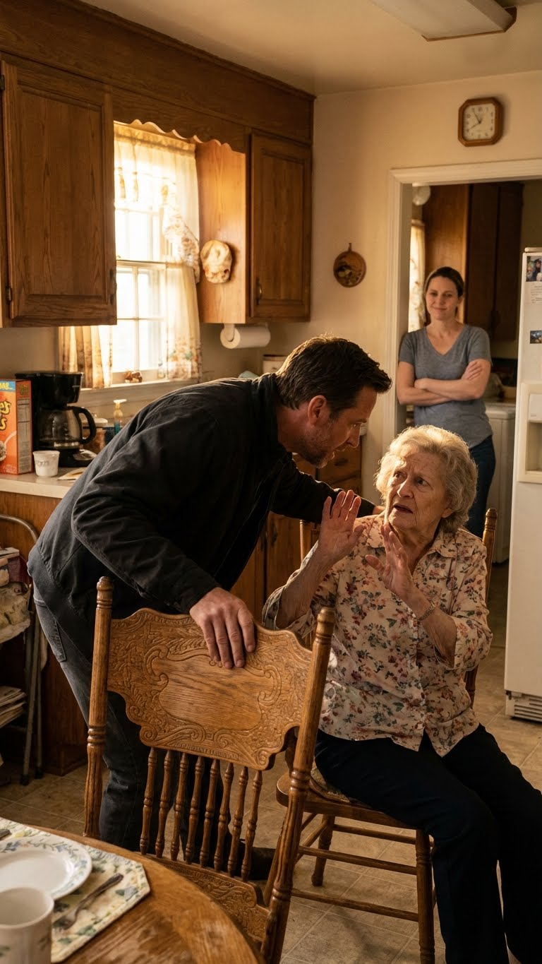 My son grabbed my throat, squeezing tighter as he screamed, ‘Obey me, you useless old woman! Go cook my dinner right now!’ His wife just stood there, laughing at me. In that moment, I knew I couldn’t endure it any longer. So I decided to teach him a lesson he would never forget…
