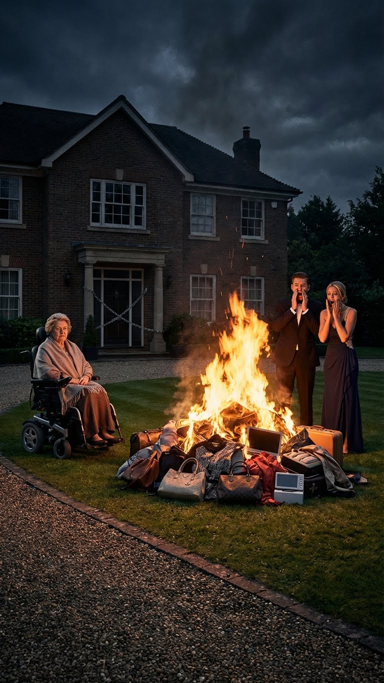 I woke up from a six-month coma. My son said, “Mom, I gave your house to my in-laws. We thought you’d die.” His wife added, “Find another place to live.” I quietly left. Three hours later, they returned to find the locks changed and all their belongings burning on the lawn…