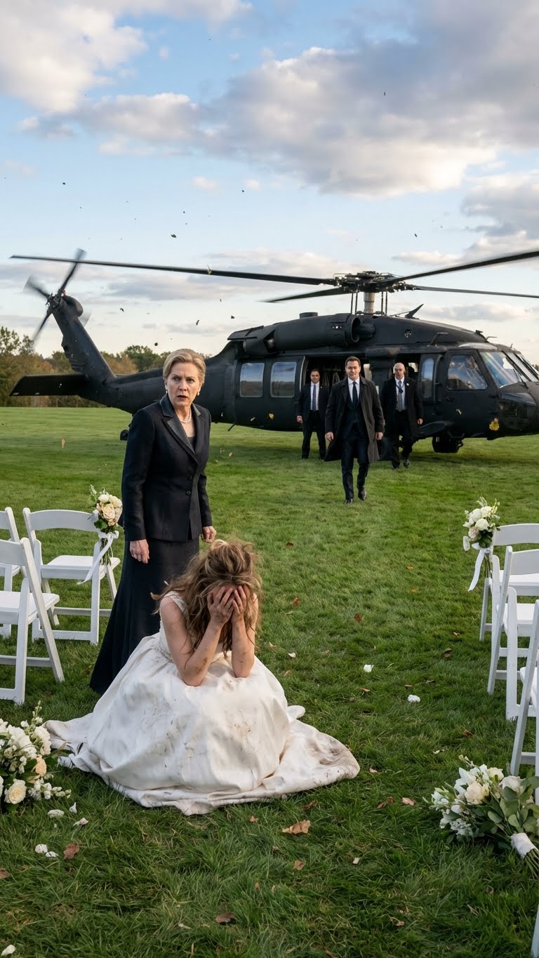 My mother-in-law called me “trash” and canceled my wedding—until a helicopter landed. My dad, a powerful senator, arrived with lawyers!