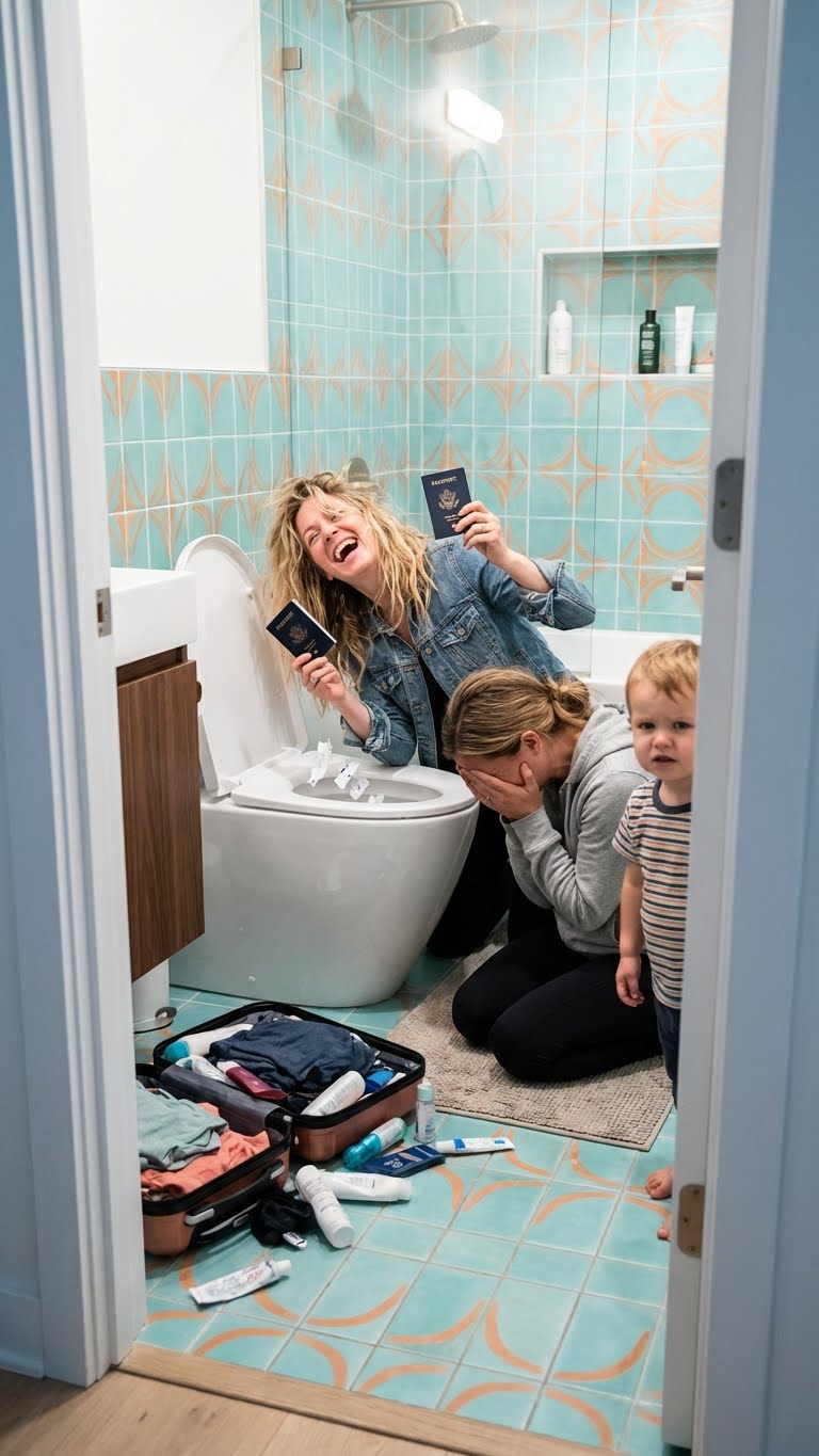 My sister ripped up my passport and flushed it down the toilet to force me to babysit, ruining my graduation trip to Italy. She smirked, “There’s no trip. Your job is staying home with my kid.” Mom backed her up. “Exactly. You should stay.” The whole family laughed. I said nothing. I quietly grabbed my bag and walked out. That toilet flush marked the beginning of their downfall.