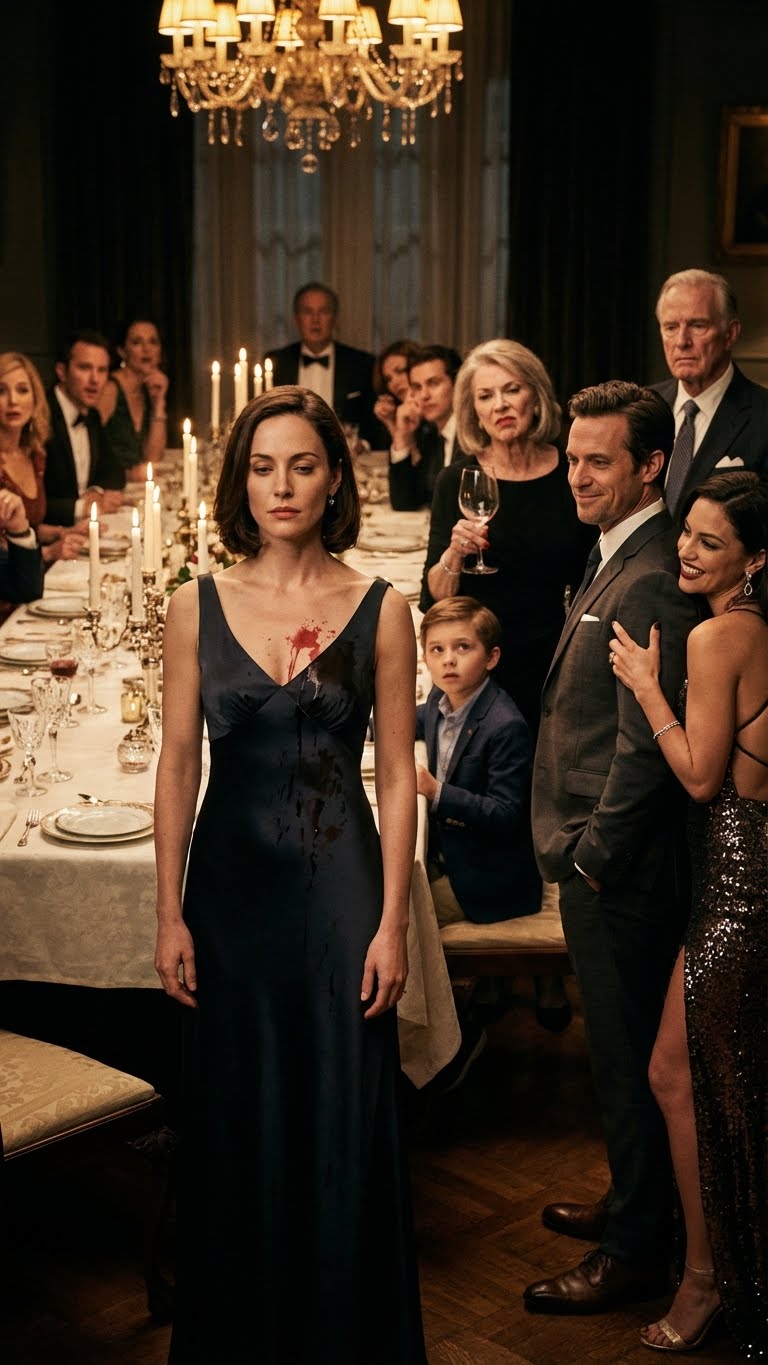 I Never Told My Husband That His “Useless Wife” Was the Reason His Career Still Existed—and That I Had Quietly Invested $2.6 Billion to Keep His Company Alive. At dinner, he paraded his mistress openly, calling her “just a colleague” while she clung to his arm like a trophy. My mother-in-law poured red wine over my $4,000 dress and ordered me to clean myself up before the guests arrived, sneering, “At least make yourself useful.” Everyone laughed. Even his uncle, a retired officer who preached honor and discipline, looked away in silence. I lowered my head, pretending shame, pretending I was small. But when the mistress mocked my parents for being “nobodies” and reached out to stroke my son’s hair like he belonged to her, something inside me snapped. I didn’t raise my voice. I didn’t argue. I simply stepped aside, picked up my phone, and made one call—knowing that within minutes, a $2.6 billion illusion was about to collapse.