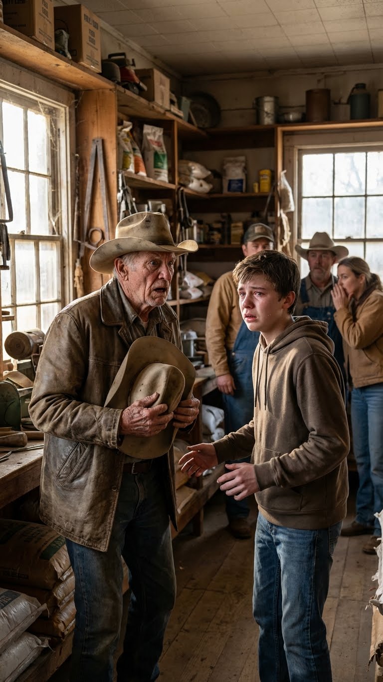 My grandson called me at 6 a.m. and said, “Grandpa, whatever you do, don’t wear your brown cowboy hat today.” I asked why, and with a shaky voice he said, “Please, just trust me.” At 9 a.m., when I arrived at the feed store, I froze when… I saw the truth.