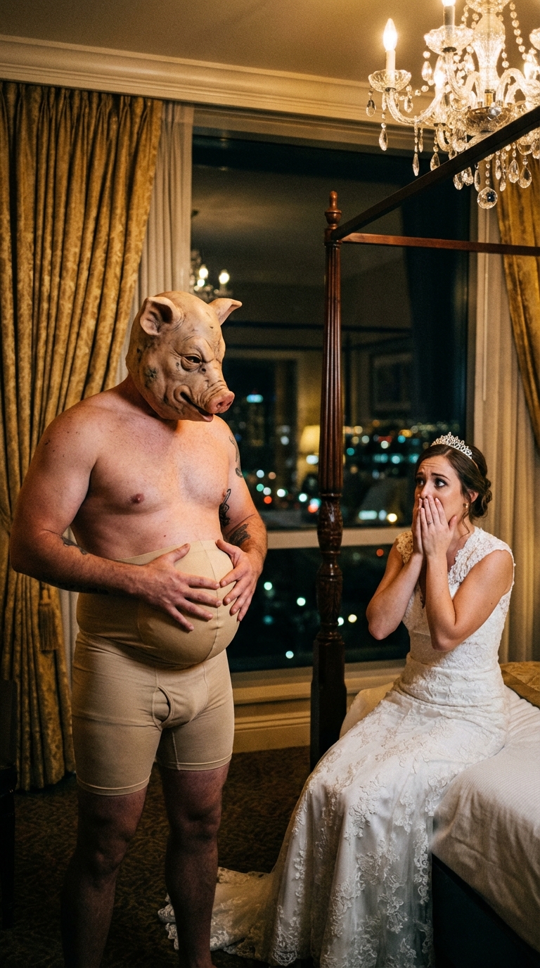 She was forced to marry the “pig billionaire” to pay off her family’s debts, but on the night of their anniversary, she screamed when he removed his “skin,” revealing the man everyone had dreamed of.
