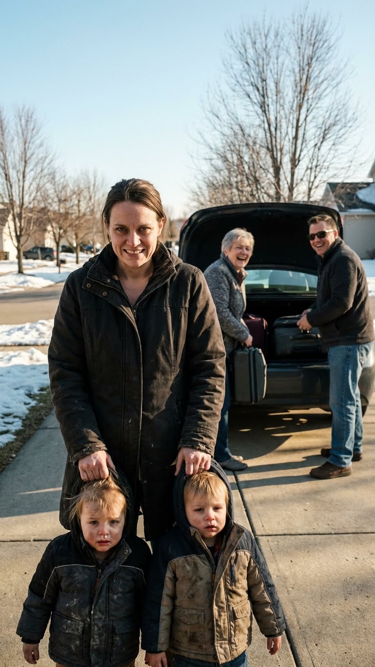 My mom begged me to come home for the holidays. After a 10-hour flight, she opened the door—no hello, no hug. Just: “You’ll babysit your brother’s kids. We’re going on a family trip.” My brother laughed. “Don’t wipe your snot on her, kids.” They all laughed. I just smiled and said one thing… and that’s when they went crazy. Mom kept whispering, “No… no… no way.”