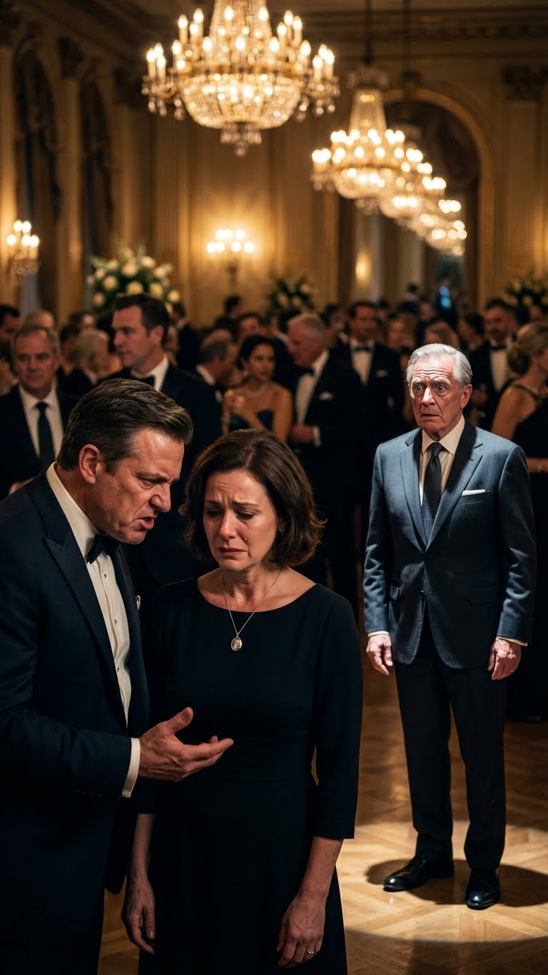 My husband dragged me to the gala to impress the new owner. “Stay in the back, your dress is embarrassing,” he hissed. When the billionaire arrived, he ignored my husband’s handshake. He walked straight to me, took my hands, and whispered with tears in his eyes, “I’ve been looking for you for 30 years…” My husband dropped his glass.
