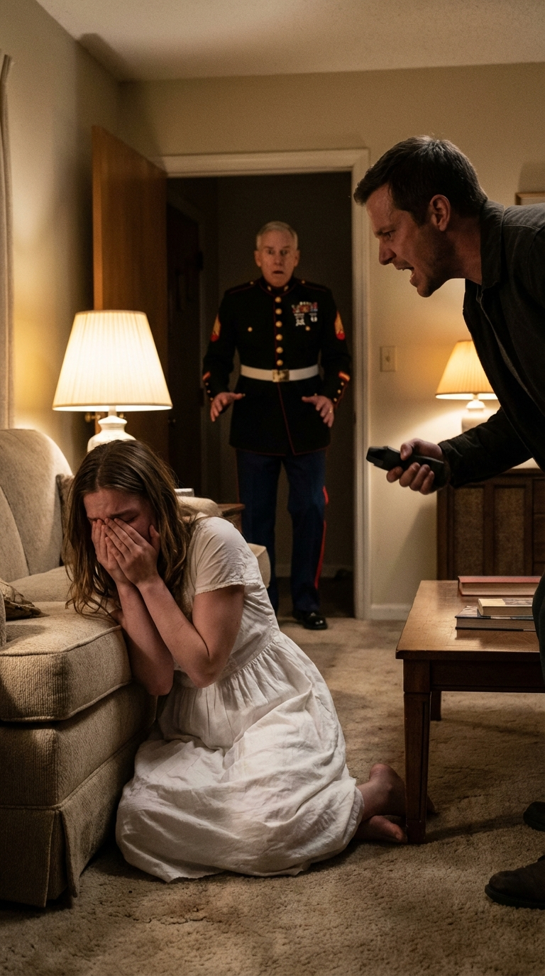 My daughter called me, her voice breaking. “Dad, please… come get me.” When I reached her in-laws’ house, her mother-in-law stood in the doorway and snapped, “She’s staying.” I forced my way inside—and the second I saw my daughter lying on the floor, I understood this was never just a family dispute. This was something they had carefully concealed. They believed I would stay silent. They believed I would walk away. They were wrong. They had no idea what happens when a father’s rage is finally unleashed.