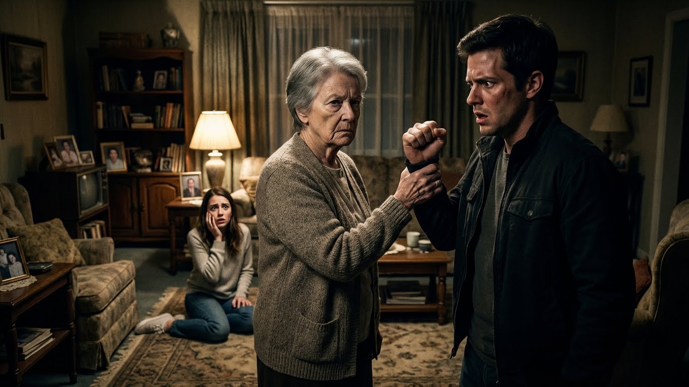 I never told my son-in-law that I was a retired Special Ops instructor. To him, I was just a “senile old hag.” One night, I saw him backhand my daughter across the face. She fell, bleeding. He turned to me, laughing, “What are you going to do, Grandma? Knit me a sweater?” He raised his fist again. My dementia act dropped instantly. I caught his wrist, applied exactly 4 pounds of pressure to his pressure point, and brought him to his knees screaming. “No,” I whispered coldly. “I’m going to teach you a lesson in pain management.”