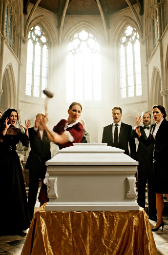 The cleaner tore open the coffin of the millionaire’s elderly mother—’Sir, take her out… She’s not de:ad!’