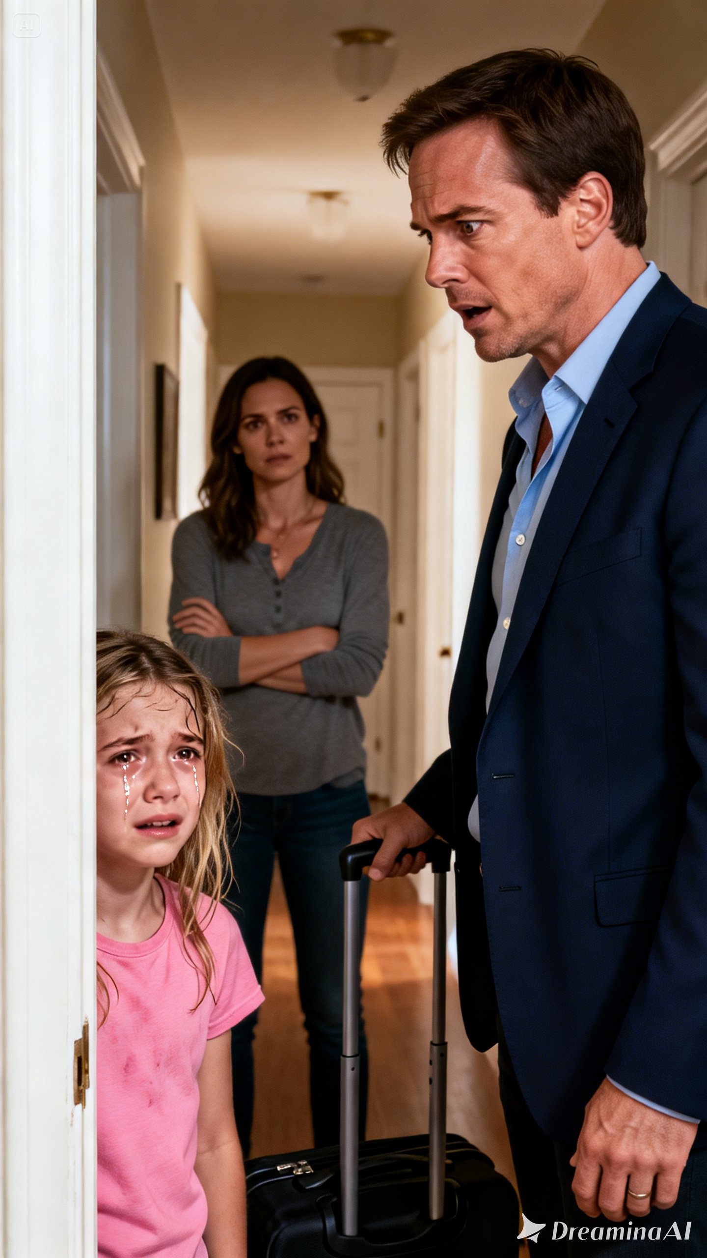 “Daddy… my back hurts so much I can’t sleep. Mommy said I’m not allowed to tell you.” — I had just come home from a business trip when my daughter’s whisper exposed the secret her mother tried to hide.