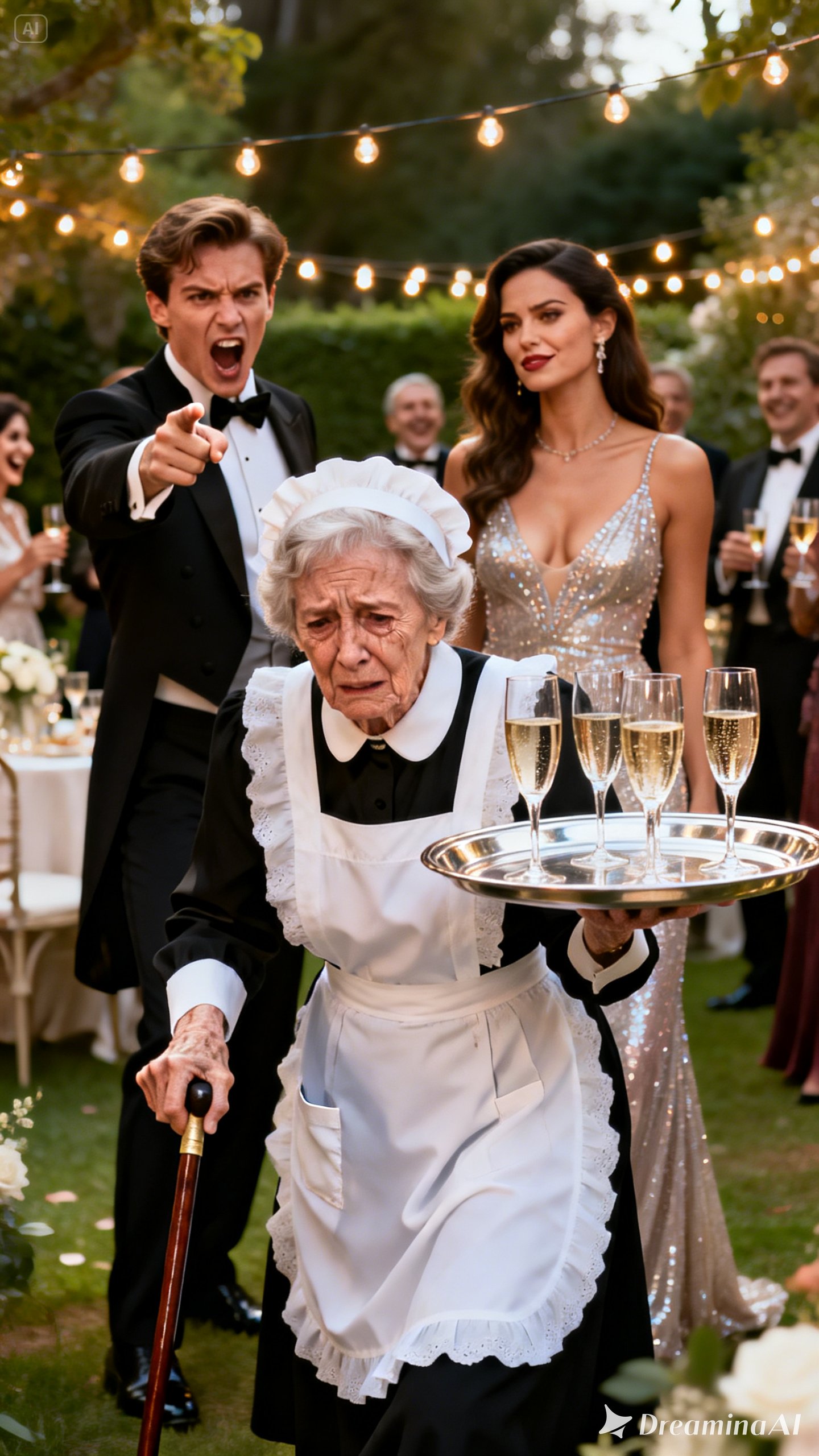 I returned home after 12 years to find my wife limping in a maid’s uniform, serving drinks in the mansion I bought her — while my son and his new wife snapped their fingers at her like she was nothing. I didn’t go inside. I walked back to my car, dialed one number from a burner phone, and by the next morning, every account, every document, every secret in that house was no longer theirs.