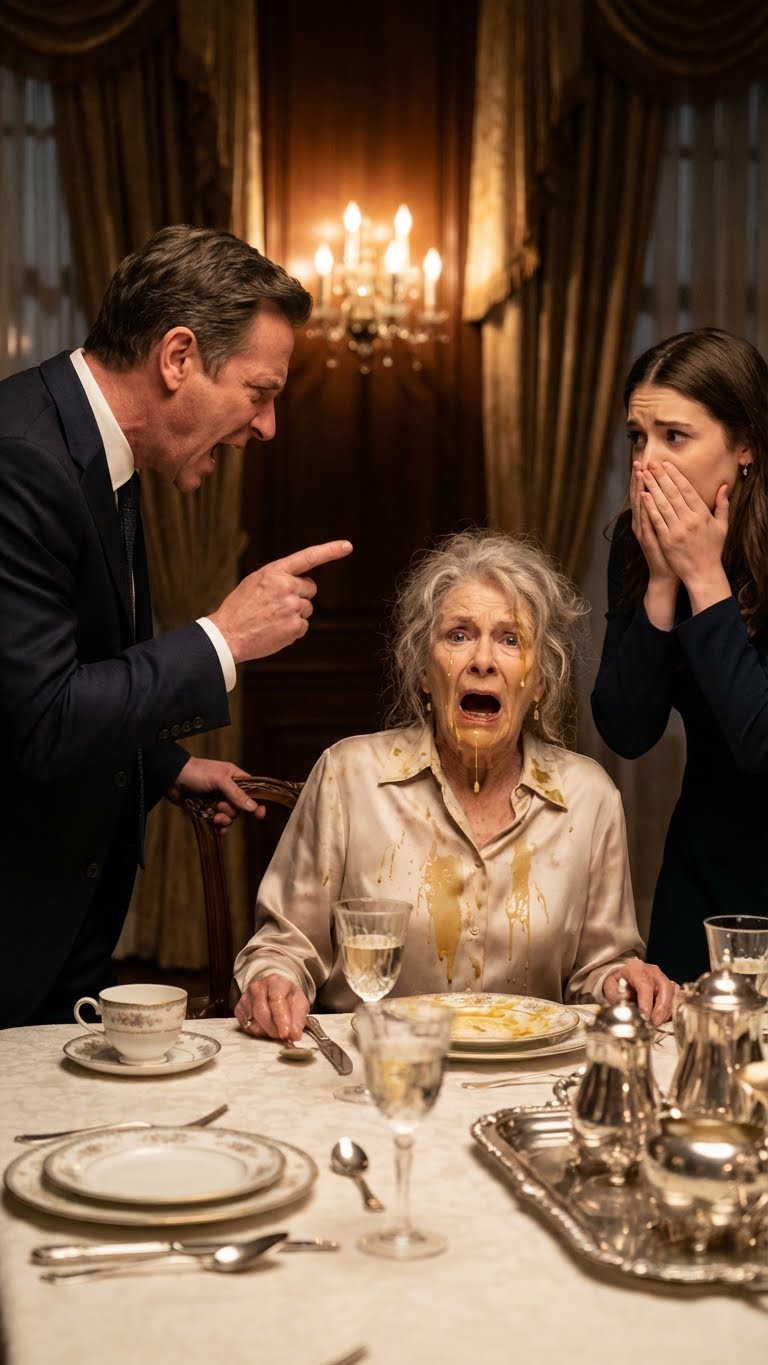At the family dinner, my son poured hot soup on my head and laughed. Then he said ‘You’ve got 10 minutes to get out.’ I wiped my face pulled some papers from my bag laid them on the table and said calmly ‘You’re right. 10 minutes then everything you own is gone.